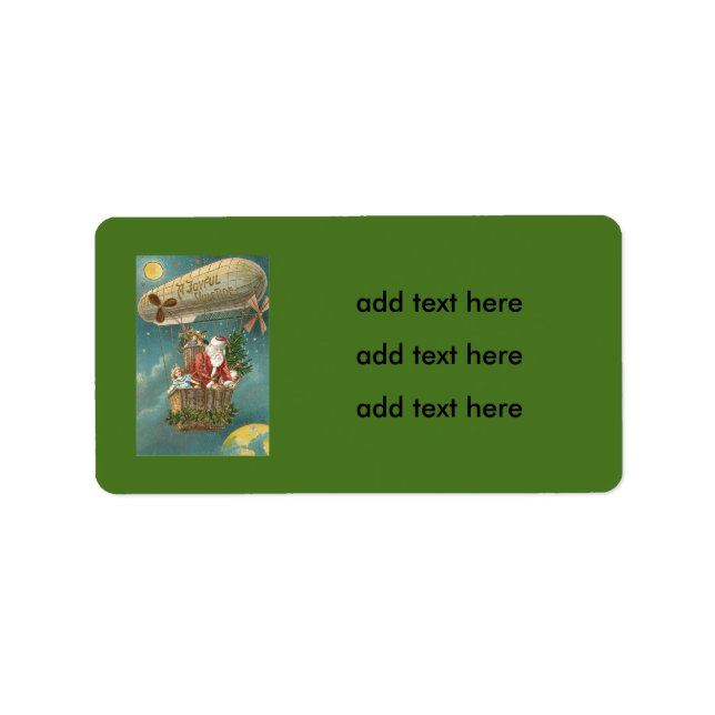 Santa Presenter Gifts Julgran Balloon Adressetikett (Framsidan)