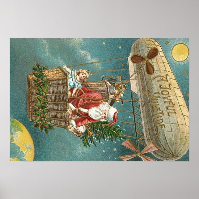 Santa Presenter Gifts Julgran Balloon Poster (Framsidan)