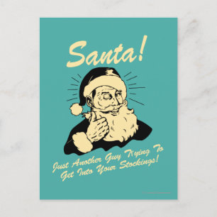 Santa! Pröva grabb att få i dina strumpor Helg Vykort