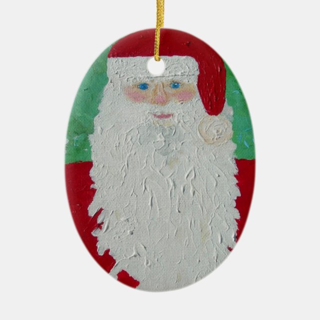 Santa prydnad julgransprydnad keramik (Framsidan)