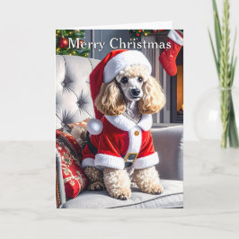 Santa Pudel jul Kort
