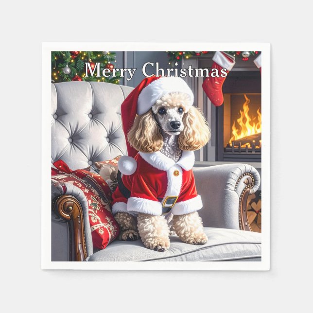 Santa Pudel jul Pappersservett (Framsidan)