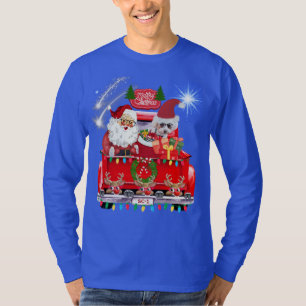 Santa Pudel Reindeer jul Blue Tee