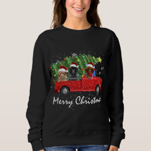 Santa Pudel Riding Red Lastbil God jul T Shirt
