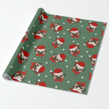 Santa Pug Christmas Pattern