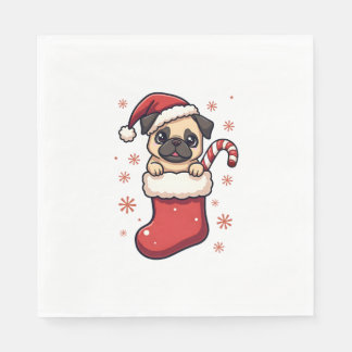 Santa Pug Förtjusning Pappersservett