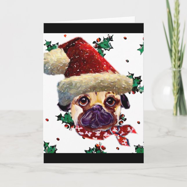 Santa Pug Helgkort (Framsida)