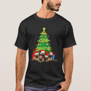 Santa Pug Hund jul Merry Pugmas Julafton Träd Lig T Shirt