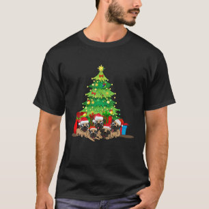 Santa Pug Hund jul Merry Pugmas Julafton Träd Lig T Shirt
