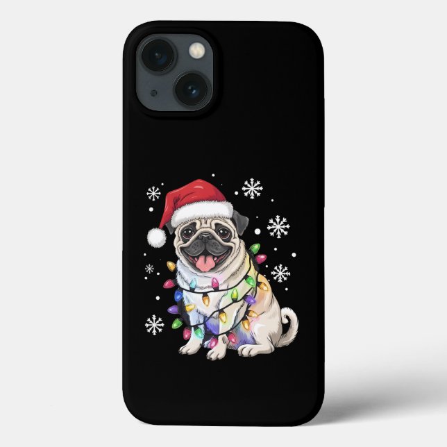 Santa Pug jul Ljus Julafton Hund älskare (Baksida)