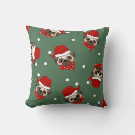 Santa Pug jul Mönster Kudde