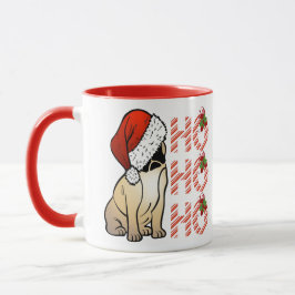 Santa Pug Mugg Cute Hund i Santa Hat-Hetten Kaka M