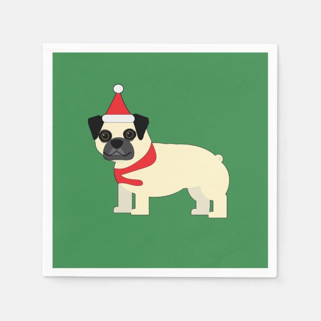 Santa Pug Pappersservett (Framsidan)