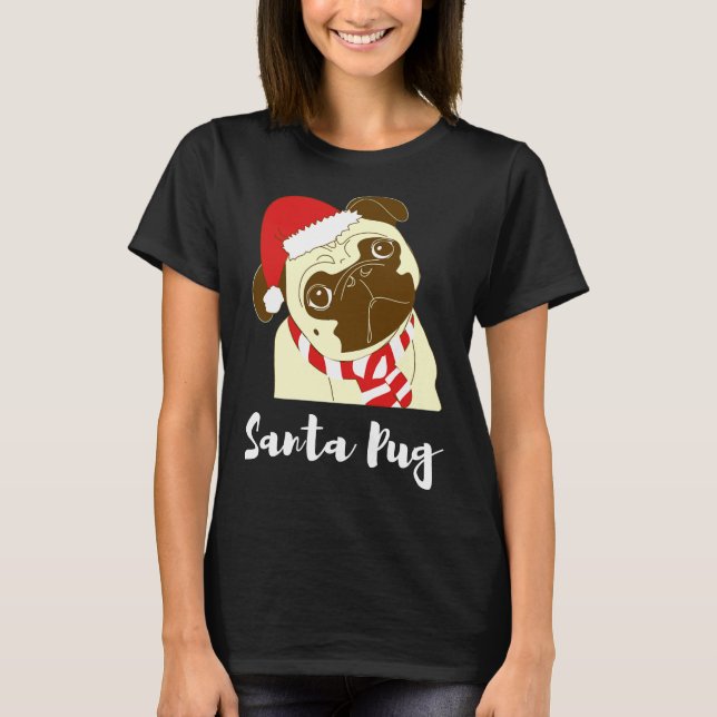 Santa Pug Relaxed Fit T-Shirt 166 (Framsida)