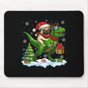 Santa Pug Riding Reindeer T-rex jul Kids Tod Musmatta