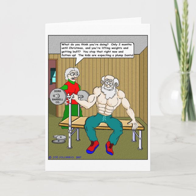 SANTA PUMPING JÄRN HELGKORT (Framsida)
