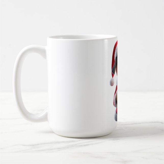 Santa Pup säger: Krama julen! 🎅🐾 Kaffemugg (Vänster)
