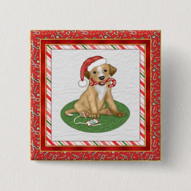 Santa Puppy Knapp (Framsida)