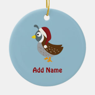 Santa Quail Julgransprydnad Keramik