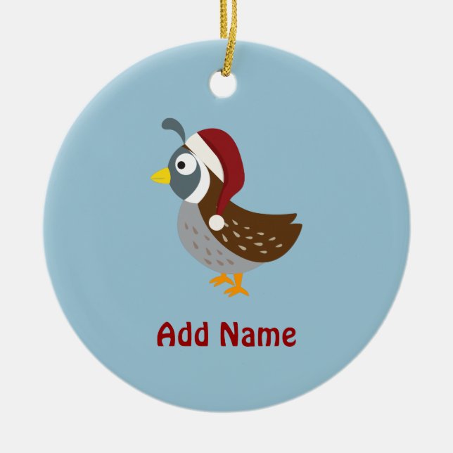 Santa Quail Julgransprydnad Keramik (Framsidan)
