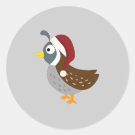 Santa Quail Runt Klistermärke