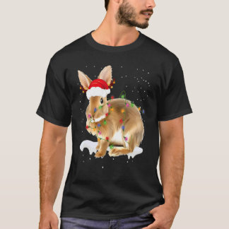 Santa Rabbit Christmas Lights Christmas T Shirt