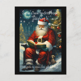 Santa Reading Bok Funny Quote jul Helgdag Vykort