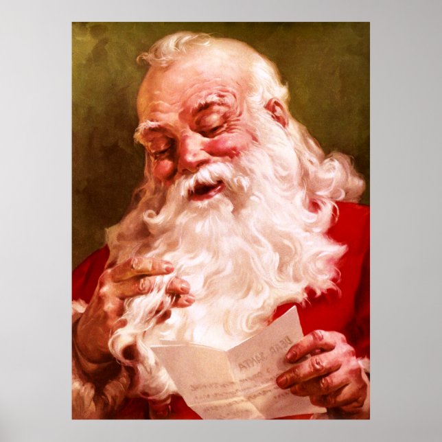 Santa Reading Brev Poster (Framsidan)