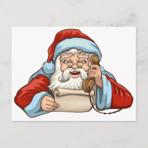 Santa Reading Brev Vykort