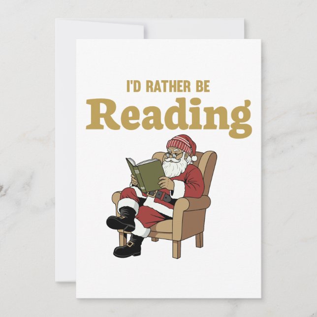 Santa Reading Julkort (Framsida)