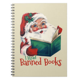 Santa Reads Banned Bokar Anteckningsbok