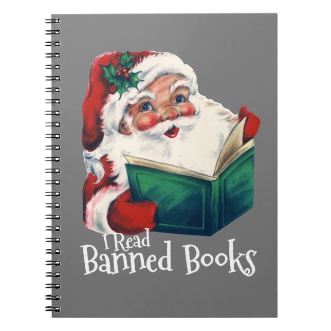 Santa Reads Banned Bokar Anteckningsbok (Framsidan)