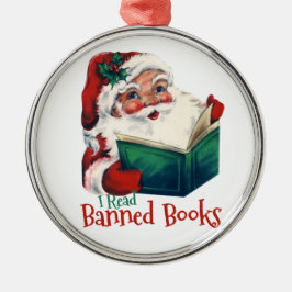 Santa Reads Banned Bokar Julgransprydnad Metall