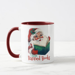 Santa Reads Banned Bokar Mugg