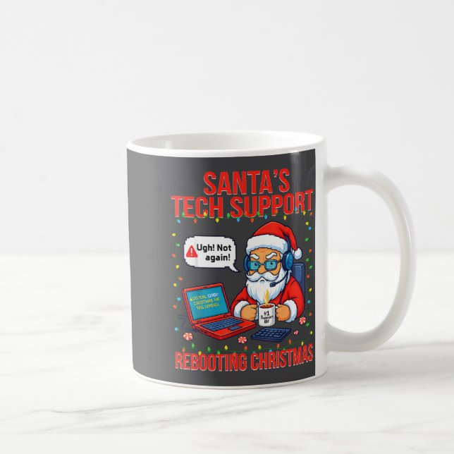 Santa Rebooting Support Engineer s Tech Laugh Kaffemugg (Höger)