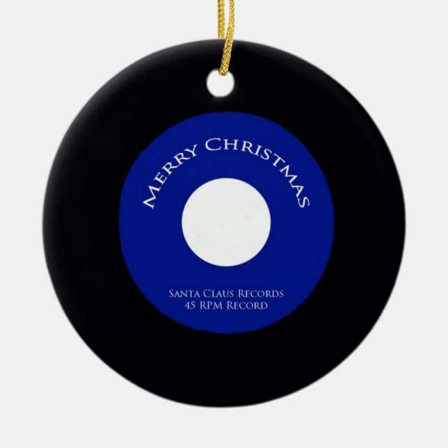 Santa Records 45 RPM juldekoration (Framsidan)