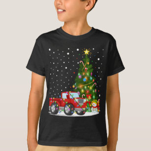 Santa Red Lastbil Julafton Träd Lighting Red Lastb T Shirt