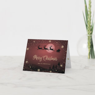 Santa Red Snowy Photo God jul Card Helgkort