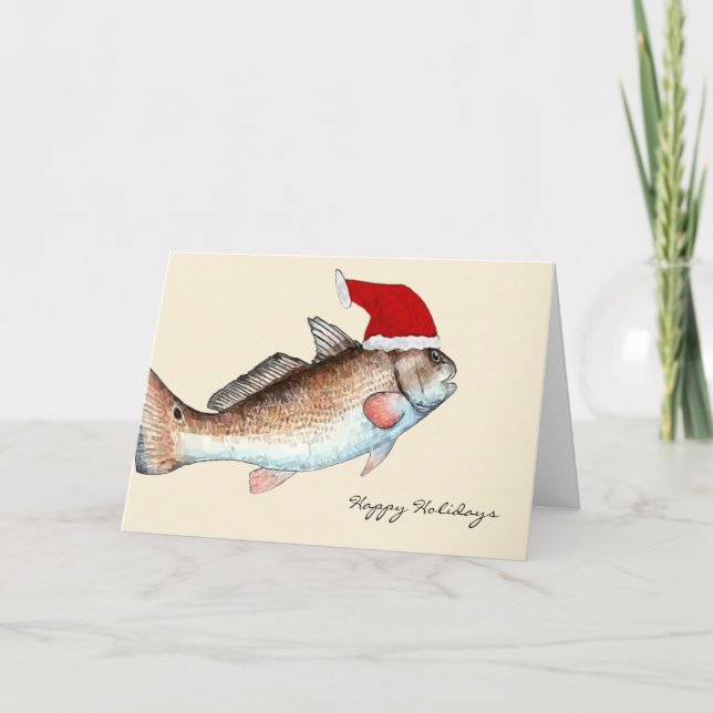Santa Redfish-jul Helgkort (Framsida)