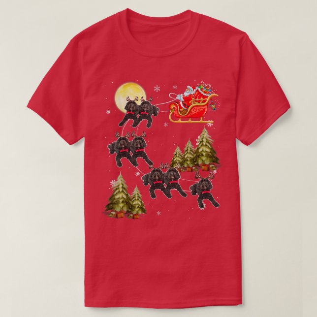 Santa Reindeer Australian Labradoodle jul Li T Shirt (Design framsida)