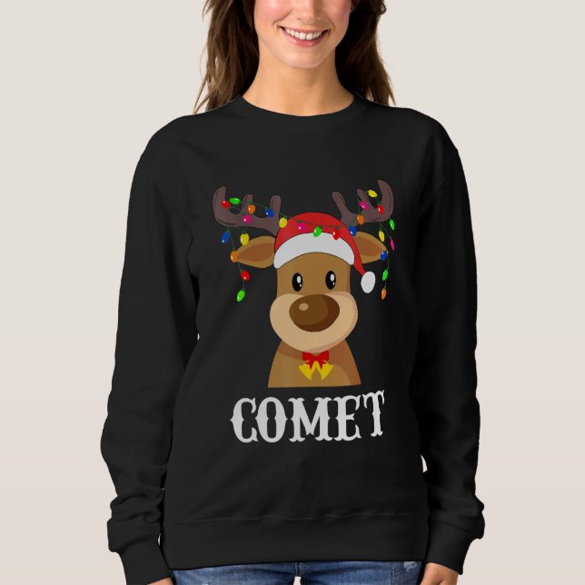 Santa Reindeer Comet Julafton Group Costume T Shirt (Framsida)