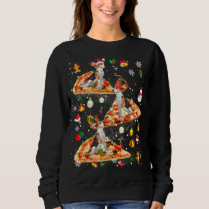 Santa Reindeer Elf Beagle Riding Pizza Galaxy Orna T Shirt