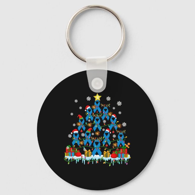 Santa Reindeer Elf Diabetes Awareness Rosett band  Nyckelring (Framsida)