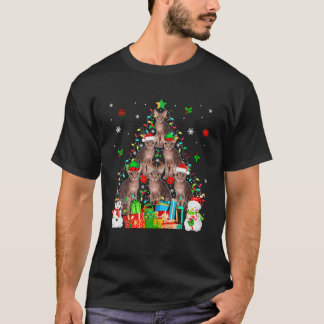 Santa Reindeer Elf Donskoy Kattas som Julafton Trä T Shirt