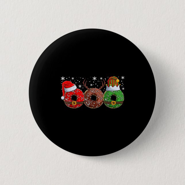 Santa Reindeer Elf Donut Doughnut Christmas Womens Knapp (Framsida)