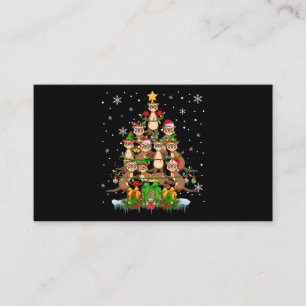 Santa Reindeer Elf Ferrets Julgran Ljus F Visitkort