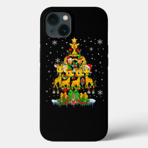 Santa Reindeer Elf Giraffes Julgran Ljus