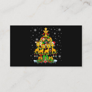 Santa Reindeer Elf Giraffes Julgran Ljus Visitkort