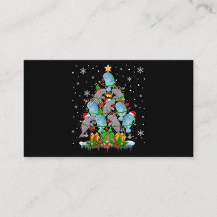 Santa Reindeer Elf Manatees Julgran Ljus Visitkort