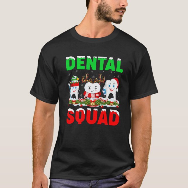 Santa Reindeer Elf Teeth Dental Squad Dentist Chri T Shirt (Framsida)
